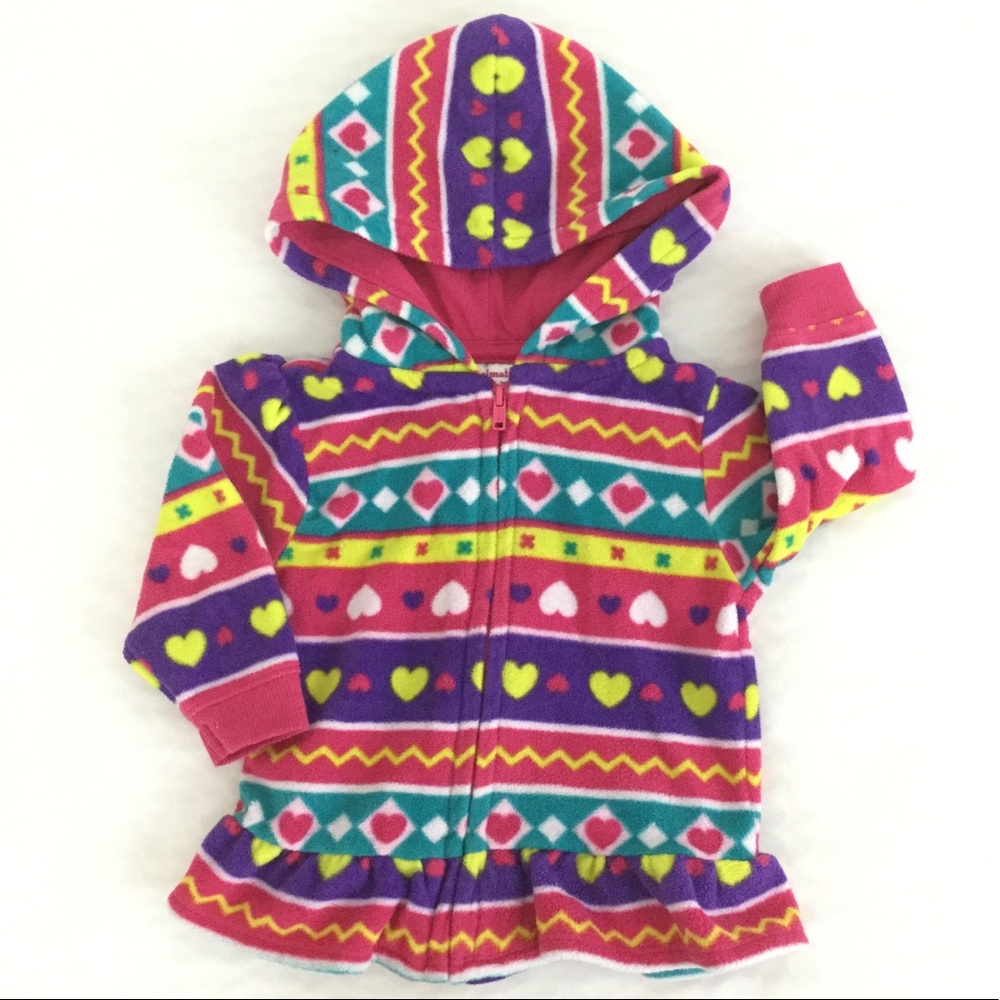 Girl’s Garanimals Colorful Fleece Hoodie Size 6-9 Months